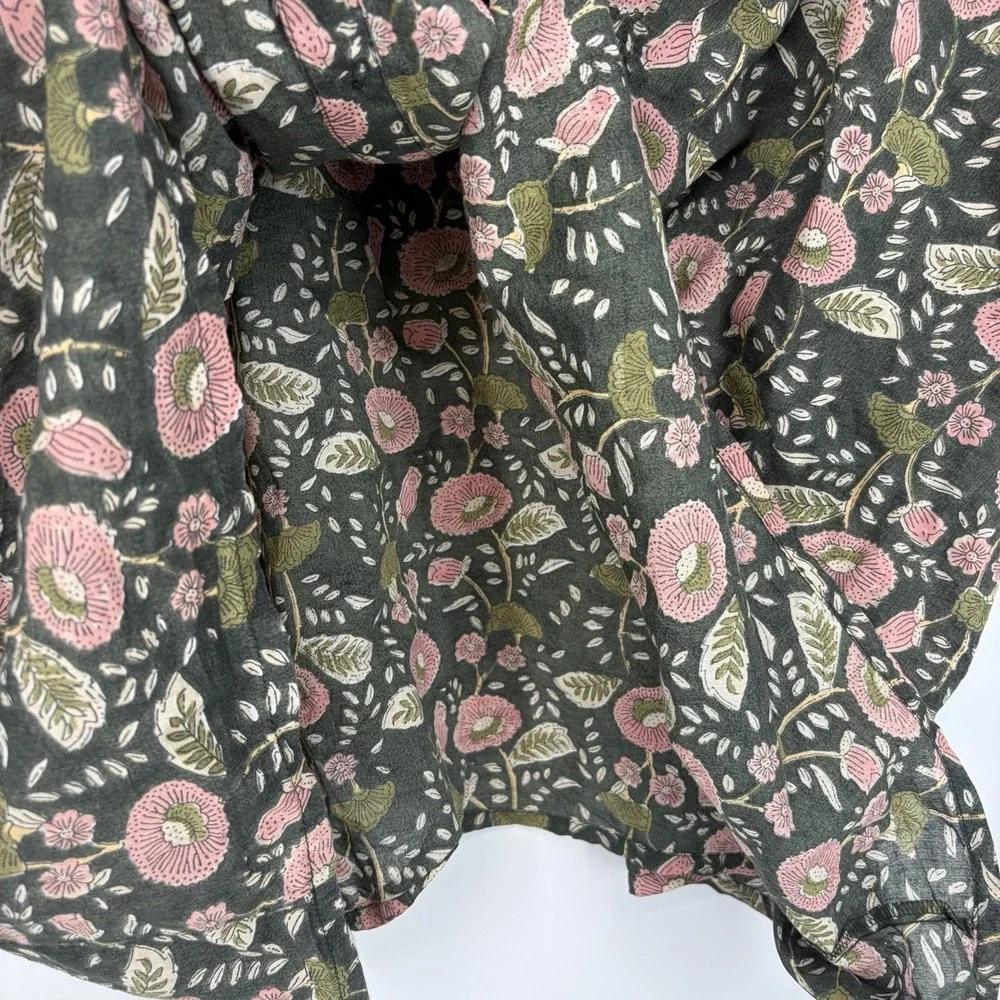 Natural Life Floral Oversized Top OS Lagenlook Boho Festival Boxy Hippie Cottage - Picture 6 of 8